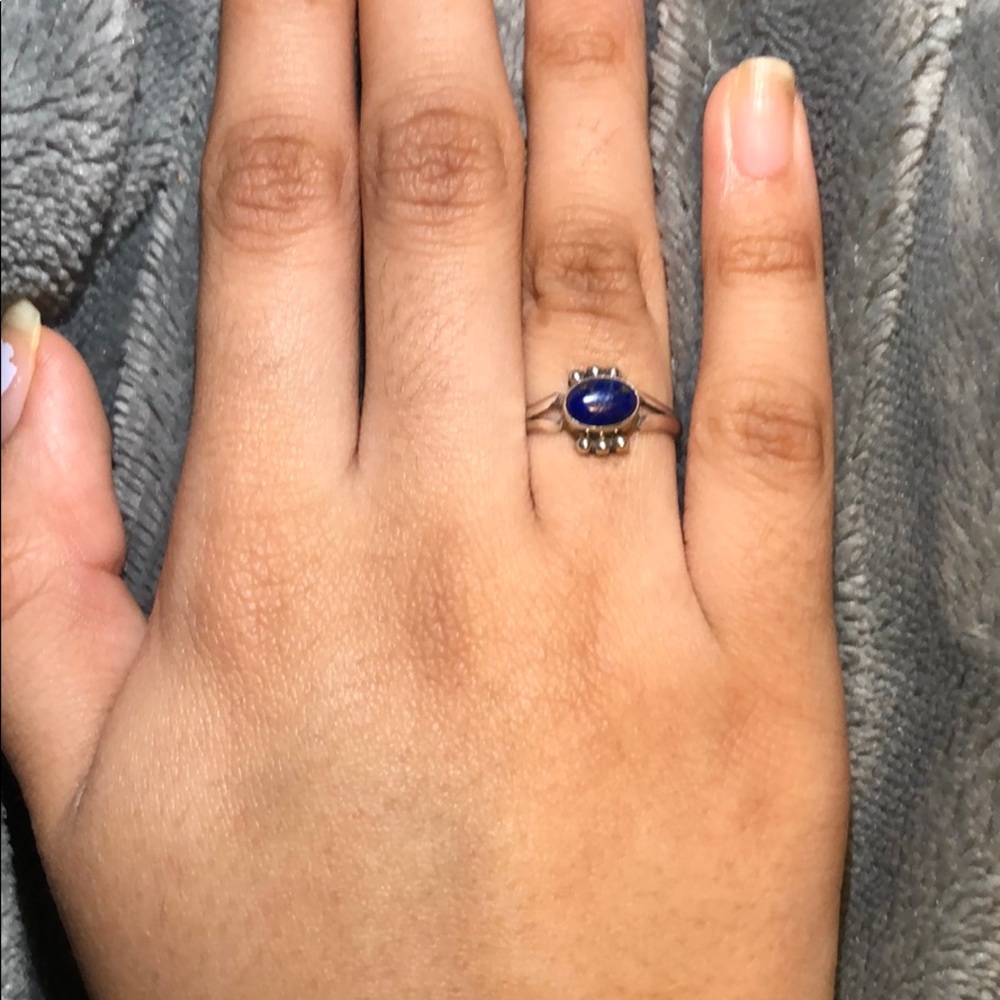 Vintage Blue Lapis 925 Sterling Silver Ring - Picture 5 of 8